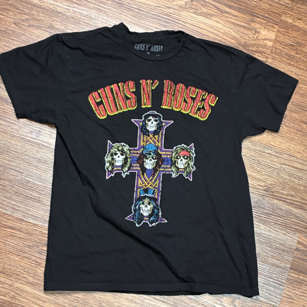 Guns N' Roses Appetite for Destruction T-Shirt Men's M Black Skull Cross Tee - Picture 2 of 7